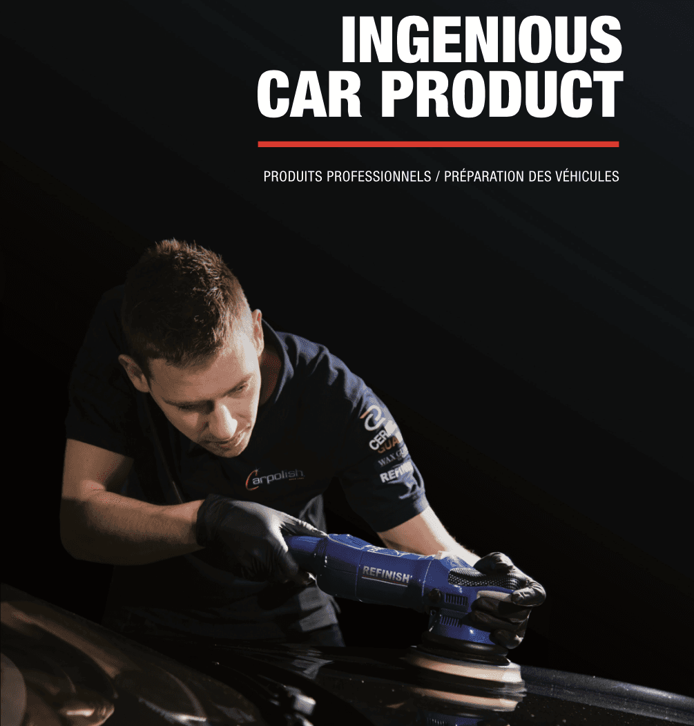 Technicien appliquant un produit sur une voiture